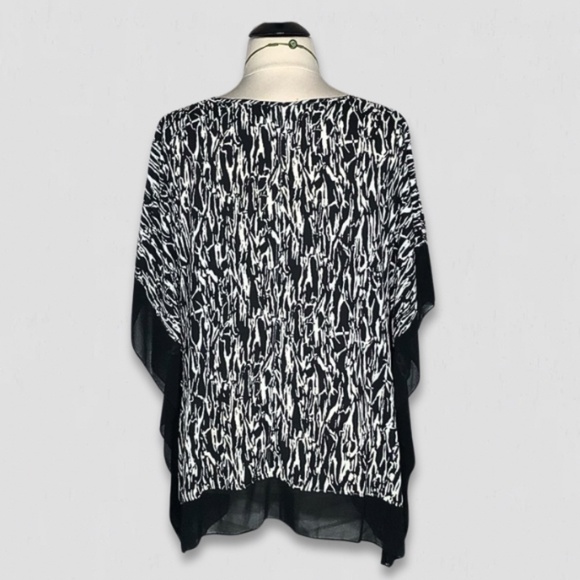 Pure Energy Kaftan Tunic Zebra Print Black White 2X 3X - Picture 2 of 11
